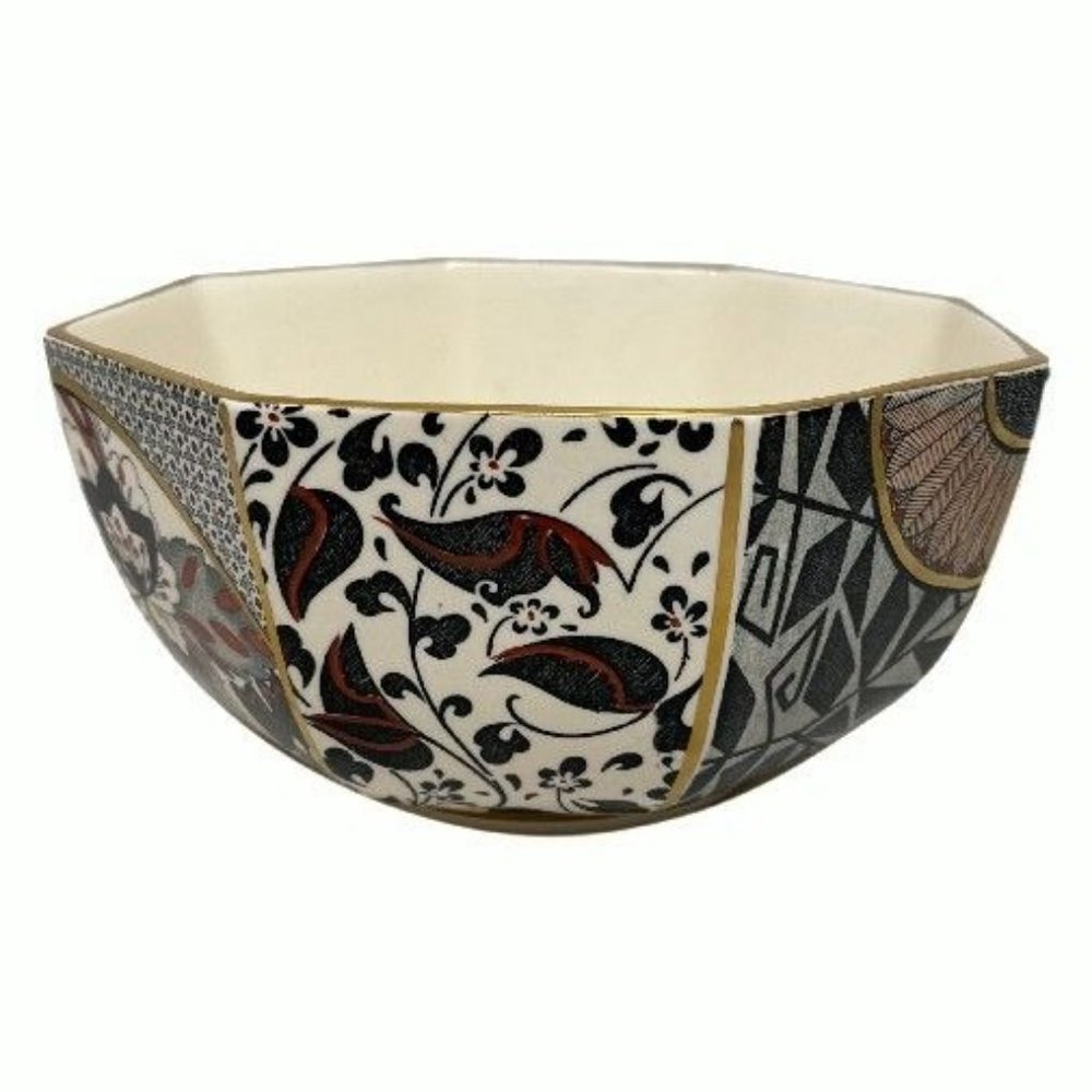 Bowl Serving Octagon MASONS England Ironstone Applique 8 inches